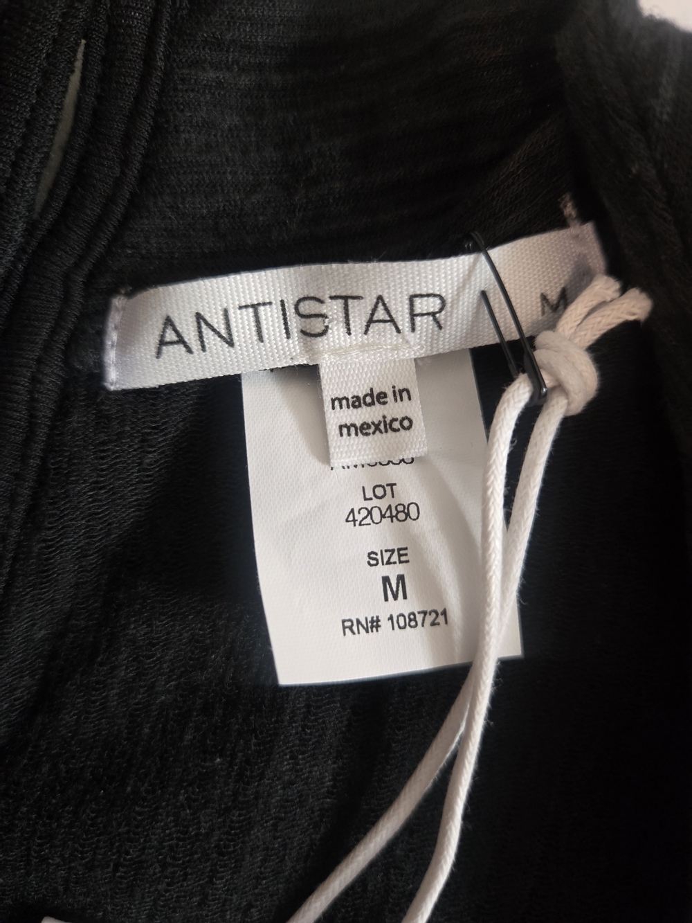 ANTISTAR Black Ribbed Knit Rayon Sleeveless Square Neck Wide-Leg Jumpsuit M - Picture 9 of 13